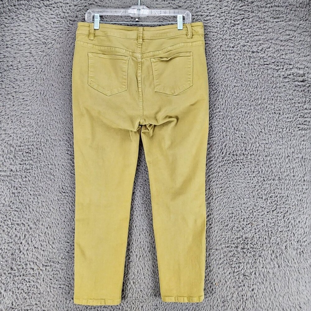 Soft Surroundings Jeans Womens Medium Petite Green Stretch Mid Straight *GUC* - Picture 7 of 11